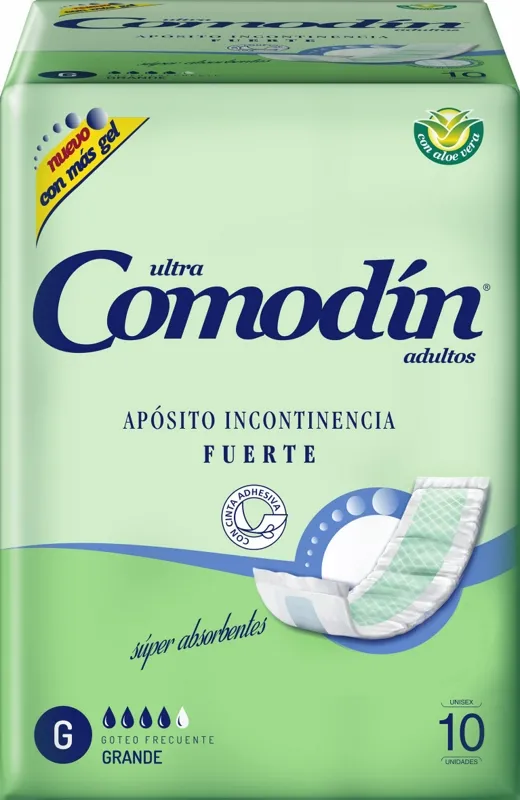 Comodín Apósito Incontinencia Fuerte — Grande / x10 — Bulto x12 paquetes