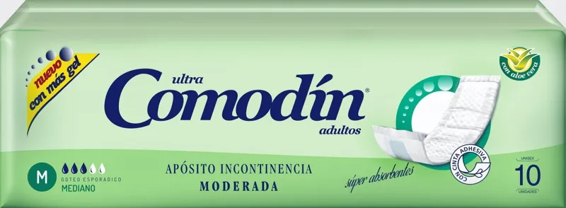 Comodín Apósito Incontinencia Moderada — Mediano / x10 — Bulto x12 paquetes