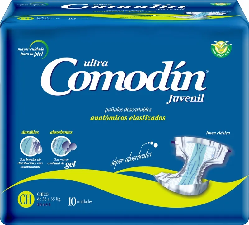 Comodín Pañal Anatómico Juvenil — Chico / x10 — Bulto x8 paquetes