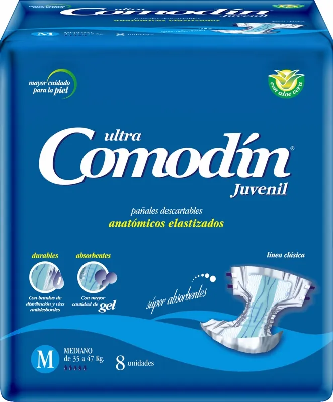 Comodín Pañal Anatómico Juvenil — Mediano / x8 — Bulto x10 paquetes