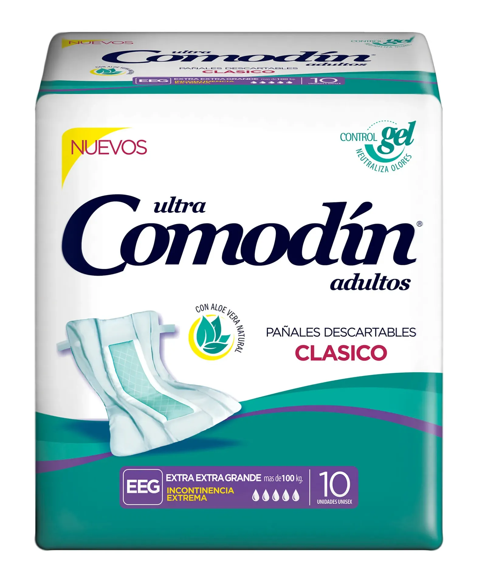 [SM-COM-111151-BUL] Comodín Pañal Recto Clásico — Extra Extra Grande / x10 — Bulto x8 paquetes