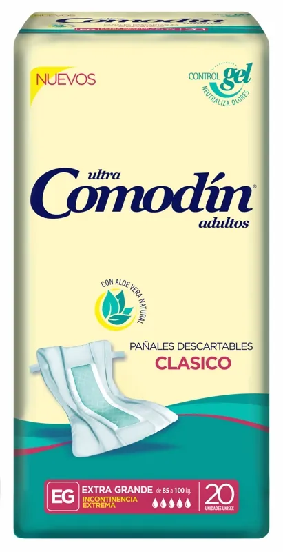 Comodín Pañal Recto Clásico — Extra Grande / x20 — Bulto x4 paquetes