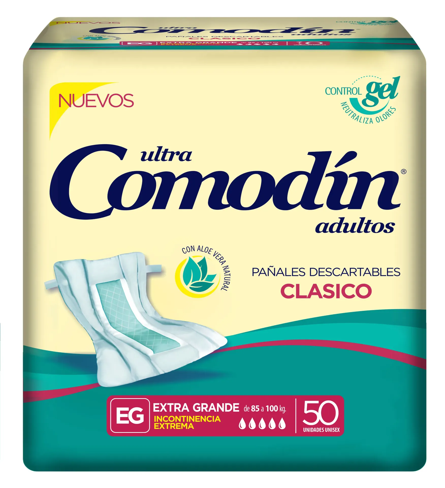 Comodín Pañal Recto Clásico — Extra Grande / x50 — Bulto x2 paquetes