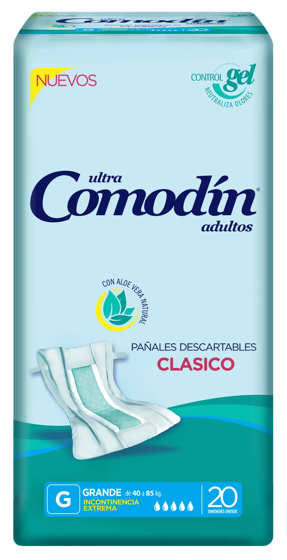 [SM-COM-111132-BUL] Comodín Pañal Recto Clásico — Grande / x20 — Bulto x4 paquetes