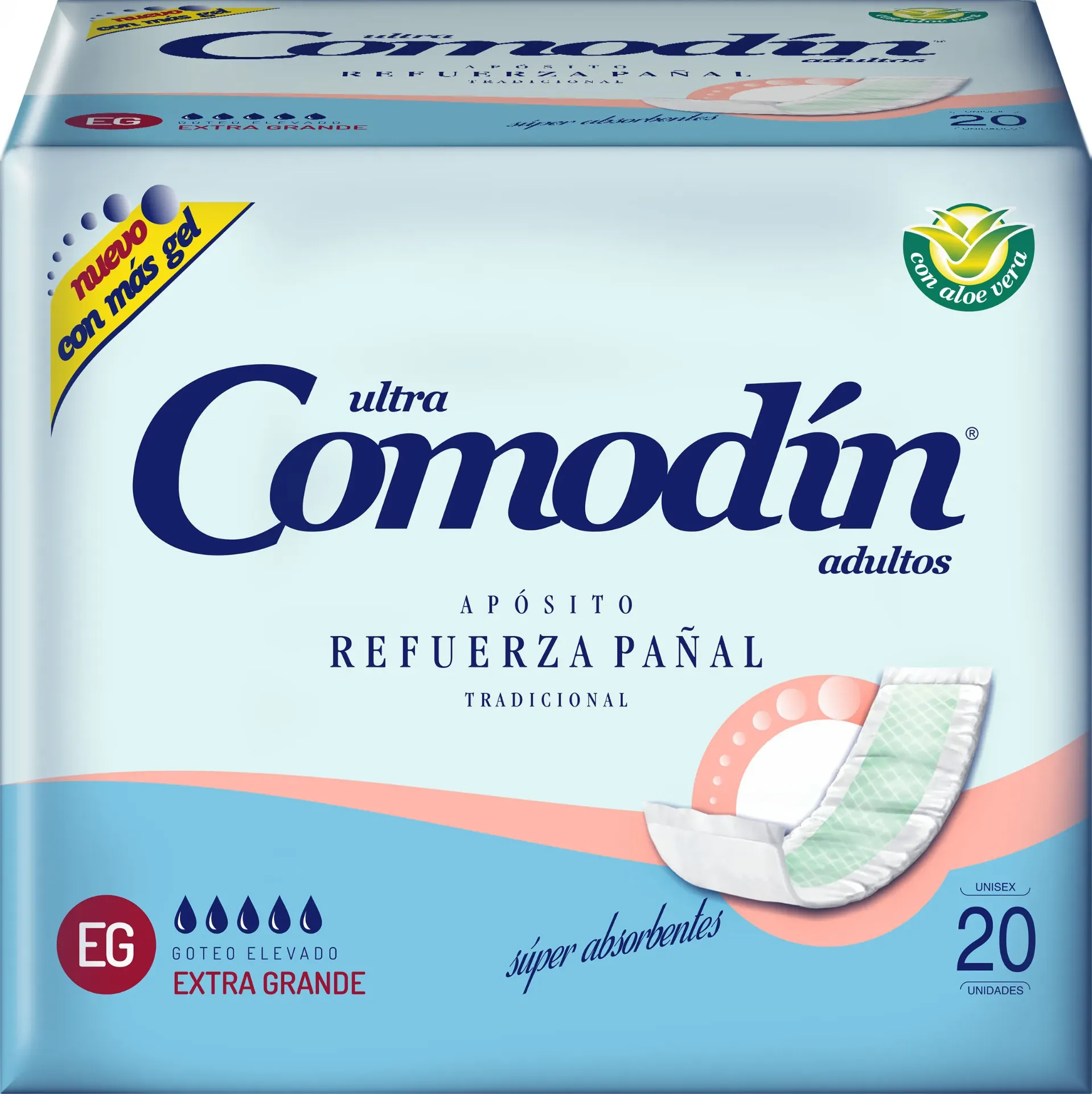 Comodín Refuerza Pañal Tradicional — Extra Grande / x20 — Bulto x6 paquetes