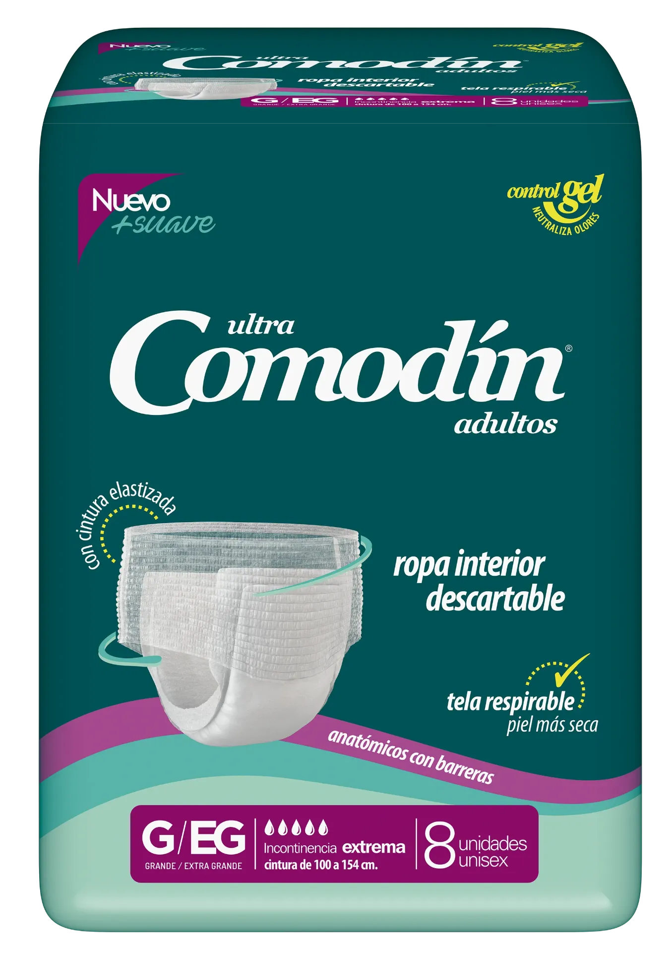 [SM-COM-121641-BUL] Comodín Ropa Interior Descartable — Grande/Extra Grande / x8 — Bulto x8 paquetes